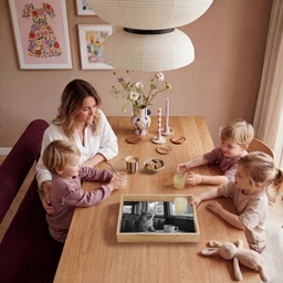 Kat - Koffie - Brood - Zwart Dienblad Rechthoek middel -sfeer4