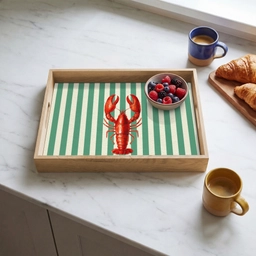 Kreeft - Strepen - Realistisch - Zomers Dienblad Rechthoek middel -sfeer2
