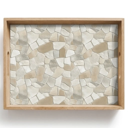 Mozaïek - Stenen - Beige Dienblad Rechthoek middel 911 -z3d_shopping