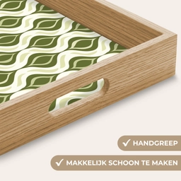 Patroon - Retro - Groen Dienblad Rechthoek middel 911 -USP_HandgreepNL