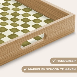 Schaak - Patroon - Groen Dienblad Rechthoek middel 911 -USP_HandgreepNL