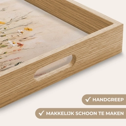 Wilde bloemen - Penseelstreken - Rustgevend Dienblad Rechthoek middel -USP_HandgreepNL
