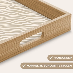 Zebra - Patroon - Beige Dienblad Rechthoek middel 911 -USP_HandgreepNL