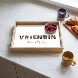 Vriendin - Lettercollage Dienblad Rechthoek middel -sfeer2