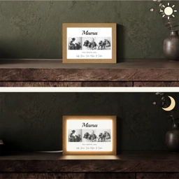Mama - Fotocollage - 3 Foto's Light Box met kabel (Tafellamp) klein -sfeer3