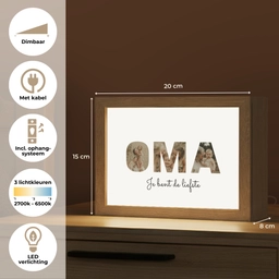 Oma - Lettercollage Light Box met kabel (Tafellamp) klein -USP_NL