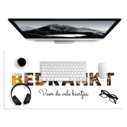 Bedrankt - Lettercollage Muismat XXL klein -3d