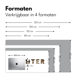 Dochter - Lettercollage Muismat XXL klein -sfeer5