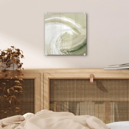 Abstract - Penseelstreken - Golven - Groen plexiglas 5mm klein -sfeer4