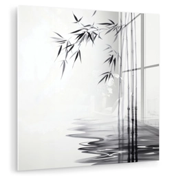 Bamboestammen - Water - Minimalistisch - Wit plexiglas 5mm klein -zzzproduct_nieuw