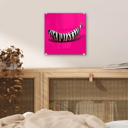 Banaan - Zebraprint - Roze plexiglas 5mm klein -sfeer4