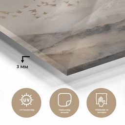 Berglandschap - Mist  - Penseelstreken plexiglas 5mm klein -sfeer2