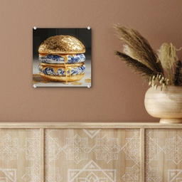 Delftsblauw - Goud - Burger plexiglas 5mm klein -sfeer5