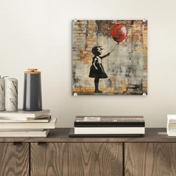 Graffiti - Banksy - Meisje - Street art plexiglas 5mm klein -sfeer1