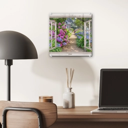 Hortensia - Doorkijk - Bloemen - Zomer - Paars - Pad plexiglas 5mm klein -sfeer6