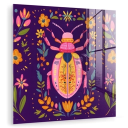 Kever - Felgekleurd - Bloemen - Bladeren plexiglas 5mm klein -zzzproduct_nieuw