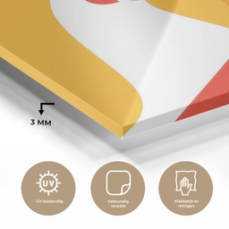 Kippen - Oranje - Vlakken plexiglas 5mm klein -sfeer2