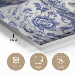 Koe - Delfts - Blauw - Artistiek plexiglas 5mm klein -sfeer2