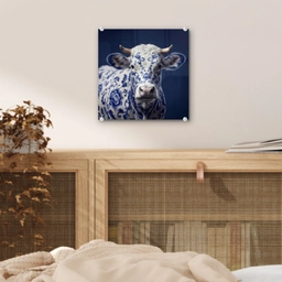 Koe - Delfts - Blauw - Artistiek plexiglas 5mm klein -sfeer4