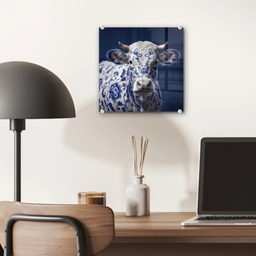 Koe - Delfts - Blauw - Artistiek plexiglas 5mm klein -sfeer6