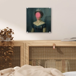 Kroon - Roze druipend verf - Portret plexiglas 5mm klein -sfeer4