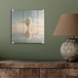 Luchtballon - Wolken - Water - Blauw plexiglas 5mm klein -sfeer3