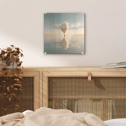 Luchtballon - Wolken - Water - Blauw plexiglas 5mm klein -sfeer4