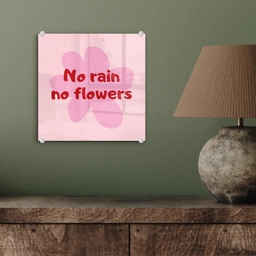 No rain no flowers - Bloem - Roze plexiglas 5mm klein -sfeer3