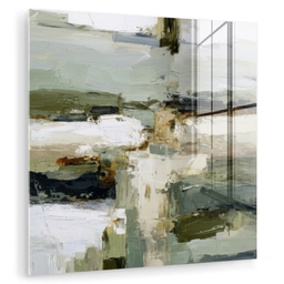 Penseelstreken - Groen - Abstract - Japandi plexiglas 5mm klein -zzzproduct_nieuw
