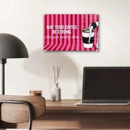 Roze - Strepen - Koffie - Maandag plexiglas 5mm klein -sfeer6