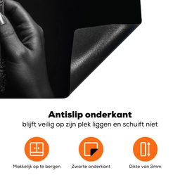 Bestek - Zwart - Wit Inductie beschermer vinyl 3mm klein -zzzzzzz-td-onderkant