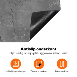 Beton - Grijs - Abstract - Betonlook Inductie beschermer vinyl 3mm klein -zzzzzzz-td-onderkant