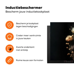 Boeket - Bloemen - Licht - Zwart Inductie beschermer vinyl 3mm klein -zzzzzzz-td-ups