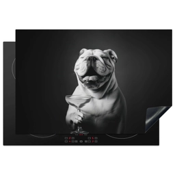 Buldog - Hond - Glas Inductie beschermer vinyl 3mm klein -3d