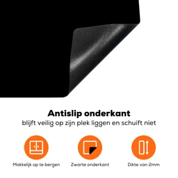 Effen Zwart Inductie beschermer vinyl 3mm klein -zzzzzzz-td-onderkant