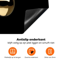 Kersen - Zwart - Goud - Chrome Inductie beschermer vinyl 3mm klein -zzzzzzz-td-onderkant