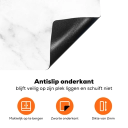 Marmer - Grijs - Wit - Marmerstructuur Inductie beschermer vinyl 3mm klein -zzzzzzz-td-onderkant