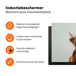 Schotse Hooglander - Bruin - Hoorns - Kokskleding Inductie beschermer vinyl 3mm klein -zzzzzzz-td-ups