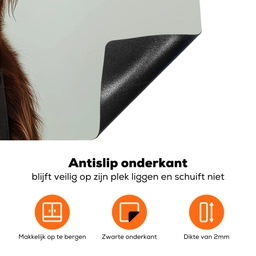 Schotse Hooglander - Bruin - Hoorns - Kokskleding Inductie beschermer vinyl 3mm klein -zzzzzzz-td-onderkant