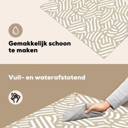 Abstract - Modern - Beige Inductie beschemer met haakjes klein 777 -ky-schoon-nl