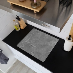 Beton - Grijs - Abstract - Betonlook Inductie beschemer met haakjes middel -sfeer1
