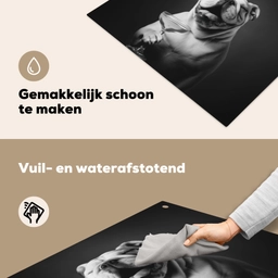 Buldog - Hond - Glas Inductie beschemer met haakjes middel -ky-schoon-nl