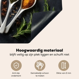 Lepels - Wit - Poeder - Kruiden Inductie beschemer met haakjes klein -ky-onderkant-nl