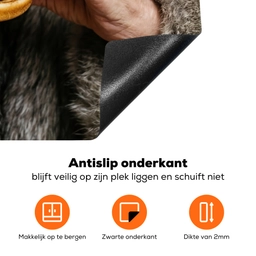 Vrouw - Hamburger - Bontjas Inductie beschermer vinyl 3mm klein -zzzzzzz-td-onderkant