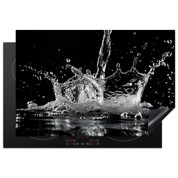 Water - Splash - Zwart Inductie beschermer vinyl 3mm klein -3d