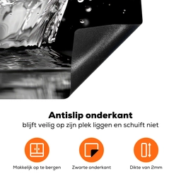 Water - Zwart - Abstract Inductie beschermer vinyl 3mm klein -zzzzzzz-td-onderkant