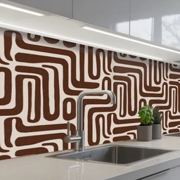 Abstract - Patroon - Bruin keuken achterwand 2 middel 871 -3d_schuin