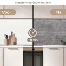 Beton - Patroon - Antiek keuken achterwand 2 middel 871 -voor-na2_NL