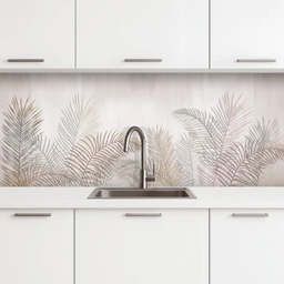 Bladeren - Beige - Botanisch - Vintage keuken achterwand 2 middel -3d