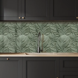 Bladeren - Textuur - Groen keuken achterwand 2 middel 871 -sfeer1